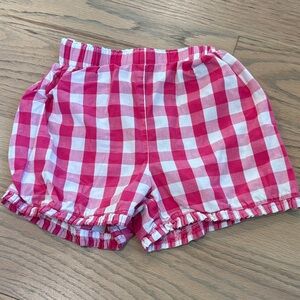 Bella Bliss hot pink gingham bubble shorts with ruffles, size 5